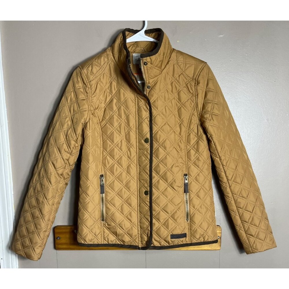 GH Bass & Co Quilted Jacket Beige Camel Lightweight Feminine Fit Preppy Womens S - Picture 4 of 13